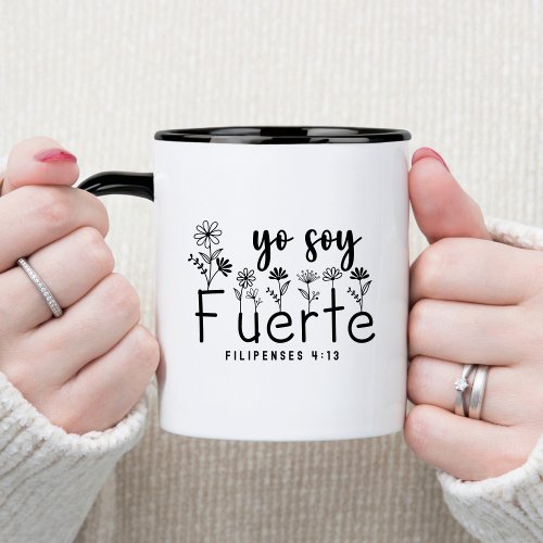 Yo Soy Fuerte Spanish Christian Coffee Mug