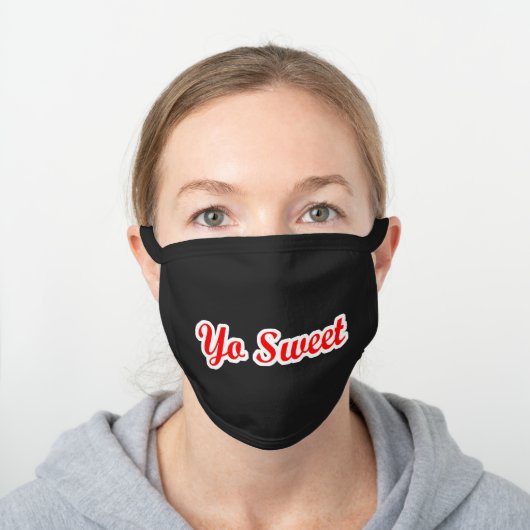 Yo Sweet Black Black Cotton Face Mask (Worn)