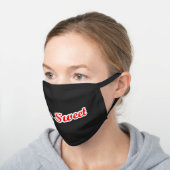 Yo Sweet Black Cotton Face Mask (Angled)