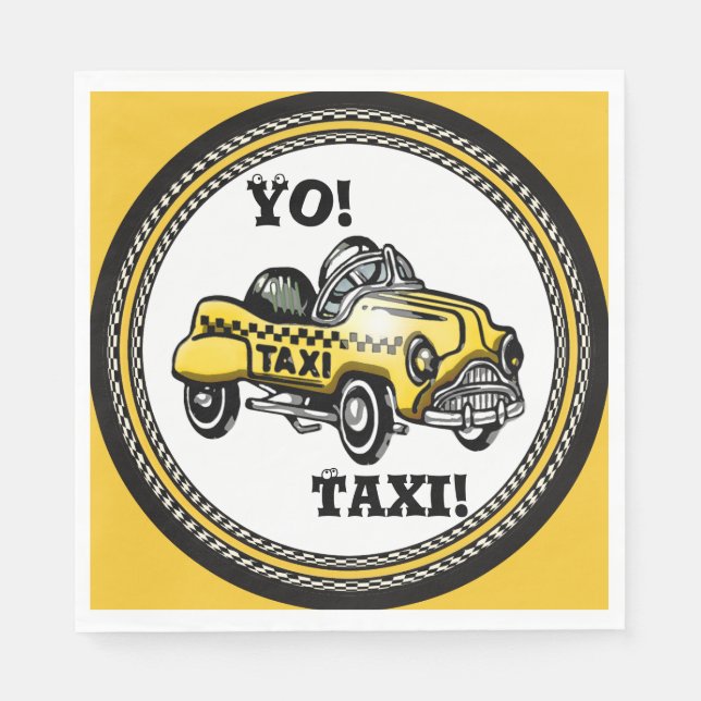 Yo! Taxi! Kids Party Napkins (Front)