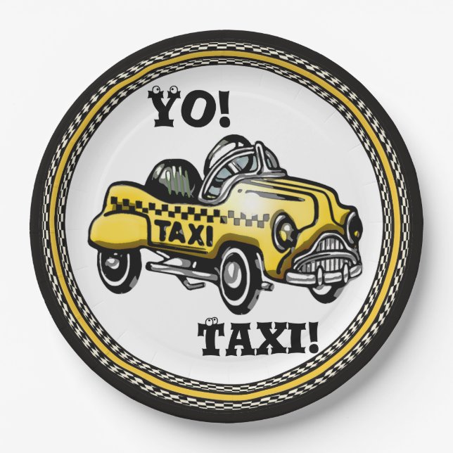Yo! Taxi! Paper Plates (Front)