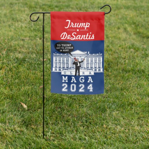  YO TRUMP DESANTIS 2024 Whitehouse Ultra MAGA Garden Flag