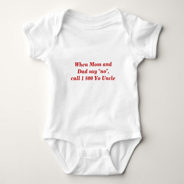 "Yo Uncle" baby romper (Front)