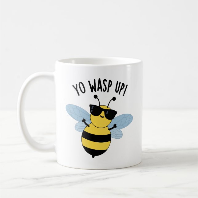 Yo Wasp Up Funny Bug Pun  Coffee Mug (Left)