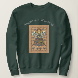Yo Yo Quilt GUARDIAN ANGEL AND CAT SWEATSHIRT