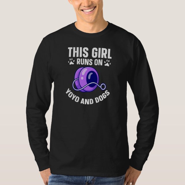 Yo-Yo This Girl Runs On Dogs And YoYo Premium T-Shirt (Front)