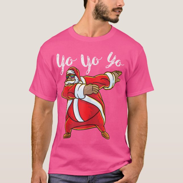 Yo Yo Yo Santa Claus Afro American Africa Black Hi T-Shirt (Front)