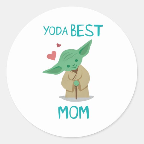 Yoda Best Mom Classic Round Sticker