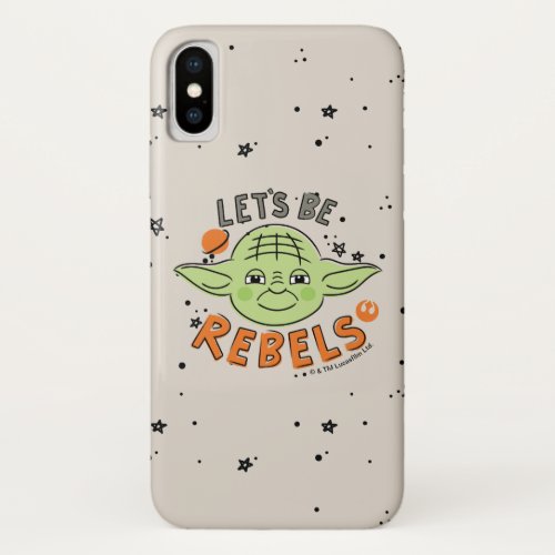 Yoda  Lets be Rebels Doodle iPhone X Case