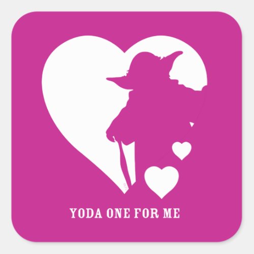 Yoda One For Me Square Sticker