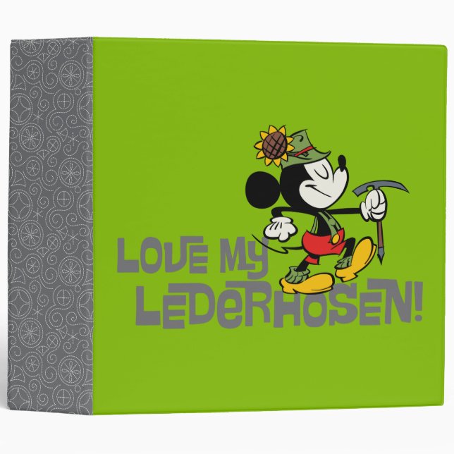 Yodelberg Mickey | Lederhosen 3 Ring Binder (Front/Spine)