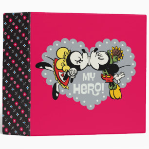 Yodelberg Mickey   Minnie and Mickey Kiss 3 Ring Binder