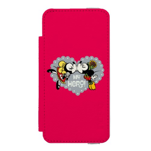 Yodelberg Mickey  Minnie and Mickey Kiss Wallet Case For iPhone SE55s