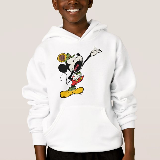 Yodelberg Mickey | Singing with Arm Up Hoodie (Front)