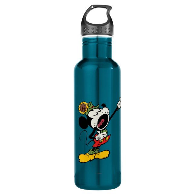 Yodelberg Mickey | Singing with Arm Up Water Bottle (Front)