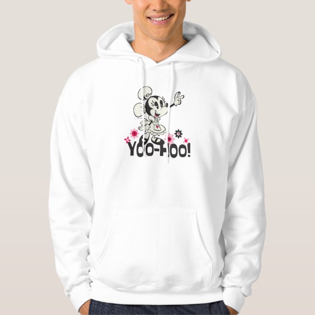 Yodelberg Minnie | Black and White Wave Hoodie (Front)
