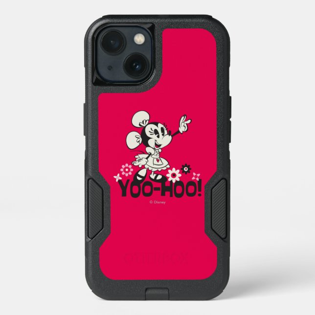 Yodelberg Minnie | Black and White Wave Otterbox iPhone Case (Back)