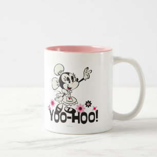 Yodelberg Minnie Black and White Wave Two-Tone Coffee Mug