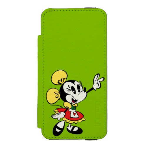 Yodelberg Minnie  Waving Wallet Case For iPhone SE55s