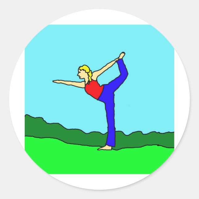 yoga1.jpg classic round sticker (Front)