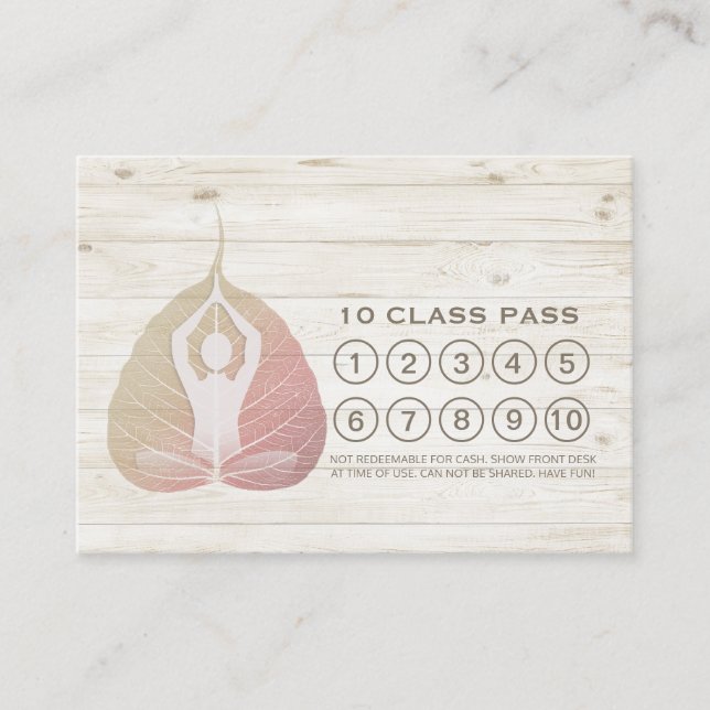 Yoga 10 Class Pass Loyalty Appointment Bodhi Leaf (Front)