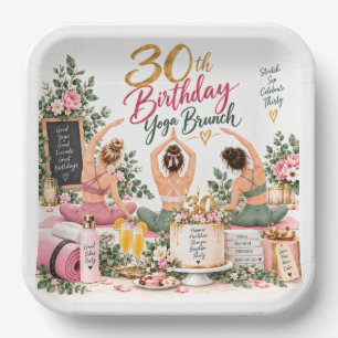 Yoga and 30th Birthday Party Paper Plates
