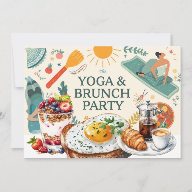 Yoga and Brunch Party Invitation (Front)