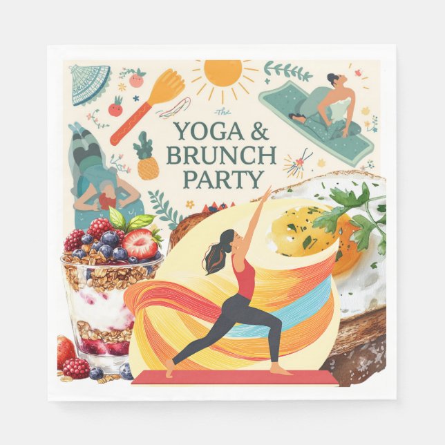 Yoga and Brunch Party  Napkins (Front)