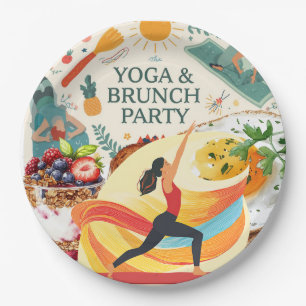 Yoga and Brunch Party Paper Plates