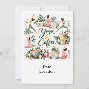 Yoga and Coffee Party invitation 