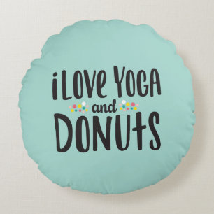 Yoga and Donuts throw pillow