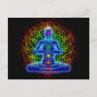 Yoga and meditation - flower of life postcard