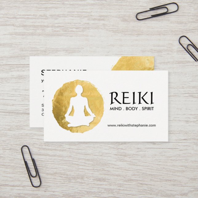 Yoga and Reiki Business Cards (Front/Back In Situ)