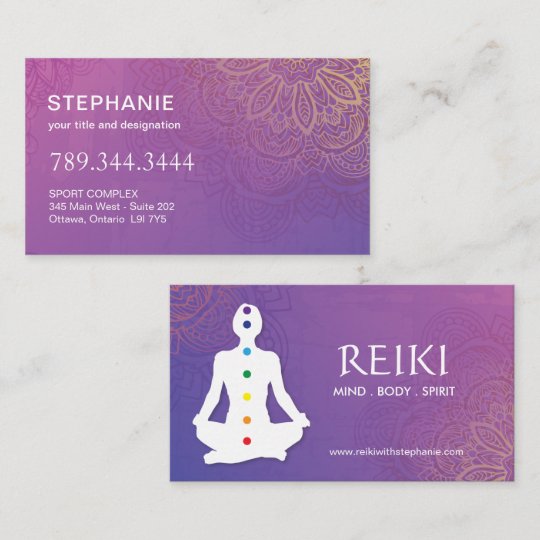 Yoga And Reiki Business Cards