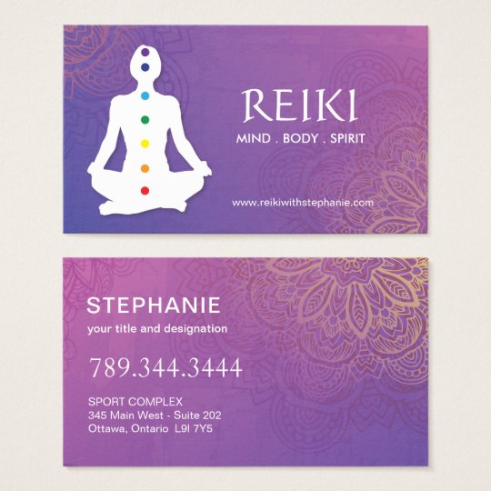 Yoga And Reiki Business Cards