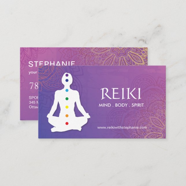 Yoga and Reiki Business Cards (Front/Back)
