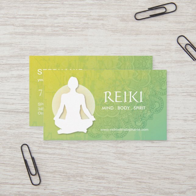 Yoga and Reiki Business Cards (Front/Back In Situ)
