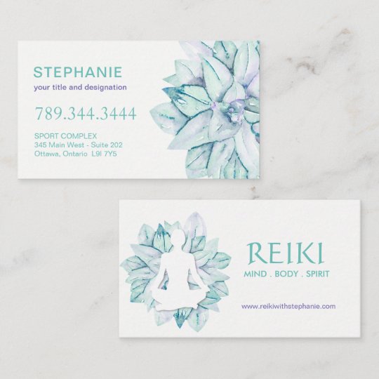 Yoga And Reiki Business Cards