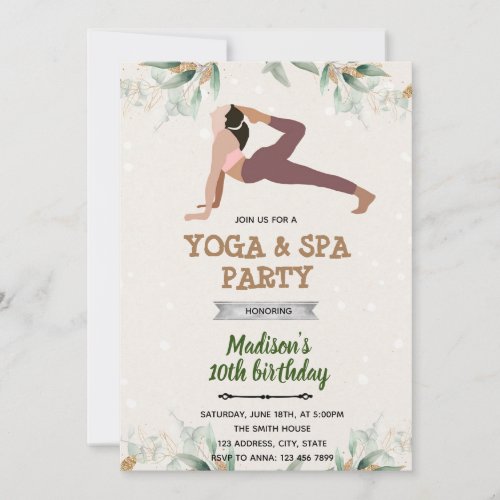 Yoga and spa invitation