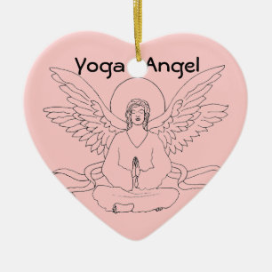 Yoga Angel Ceramic Ornament