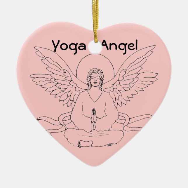 Yoga Angel Ceramic Ornament (Front)