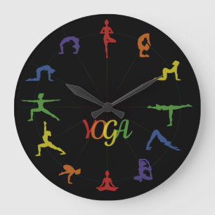 Yoga Asana Large Clock