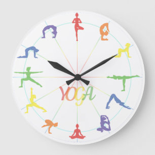 Yoga Asana Large Clock
