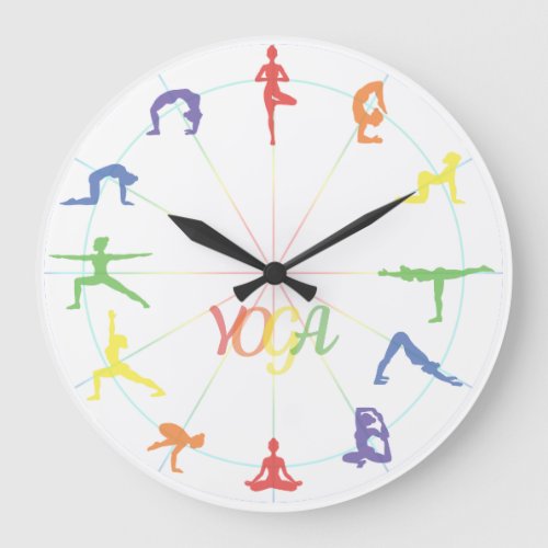 Yoga Asana Large Clock