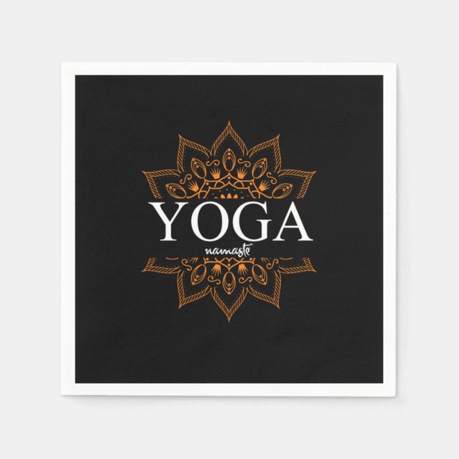Yoga Asana Namaste Spiritual Meditation Buddhism G Napkins (Front)