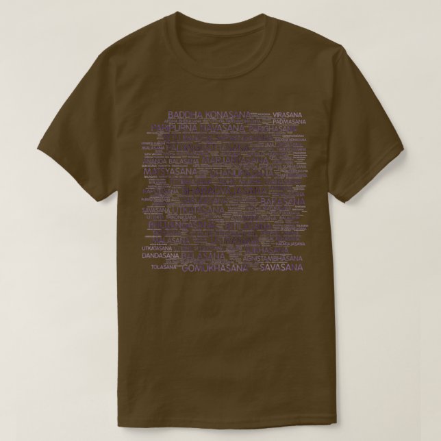 Yoga Asanas Poses Sanskrit Word Art 1 T-Shirt (Design Front)