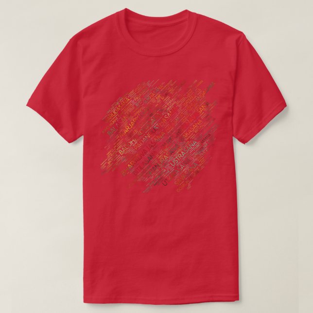 Yoga Asanas Poses Sanskrit Word Art T-Shirt (Design Front)