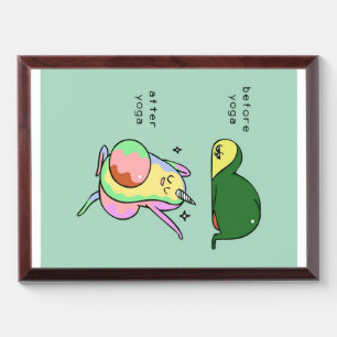 Yoga avocado holiday gift award plaque