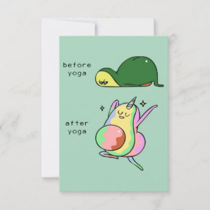 Yoga avocado holiday gift RSVP card
