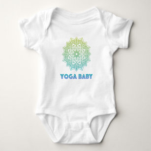 Yoga Baby bodysuit with green mandala